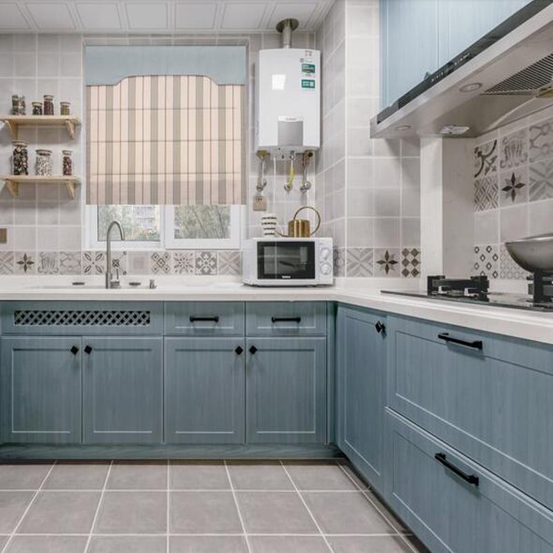 Blue Green Stripes Polyester Cotton Roman Shade In Blue Green