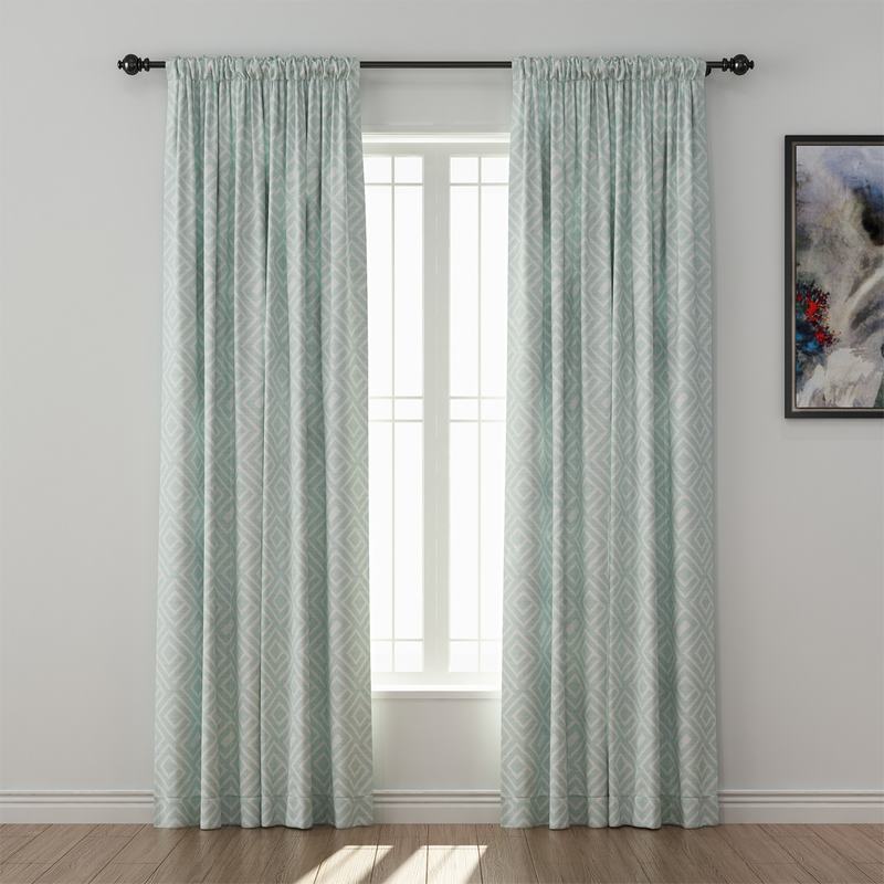 Geometric Print Polyester Linen Curtain Drapery ATELIER