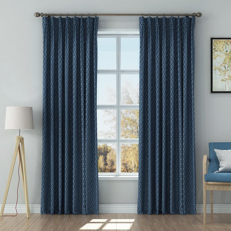 Solid Jacquard Diamond Curtain Drapery AMELIA