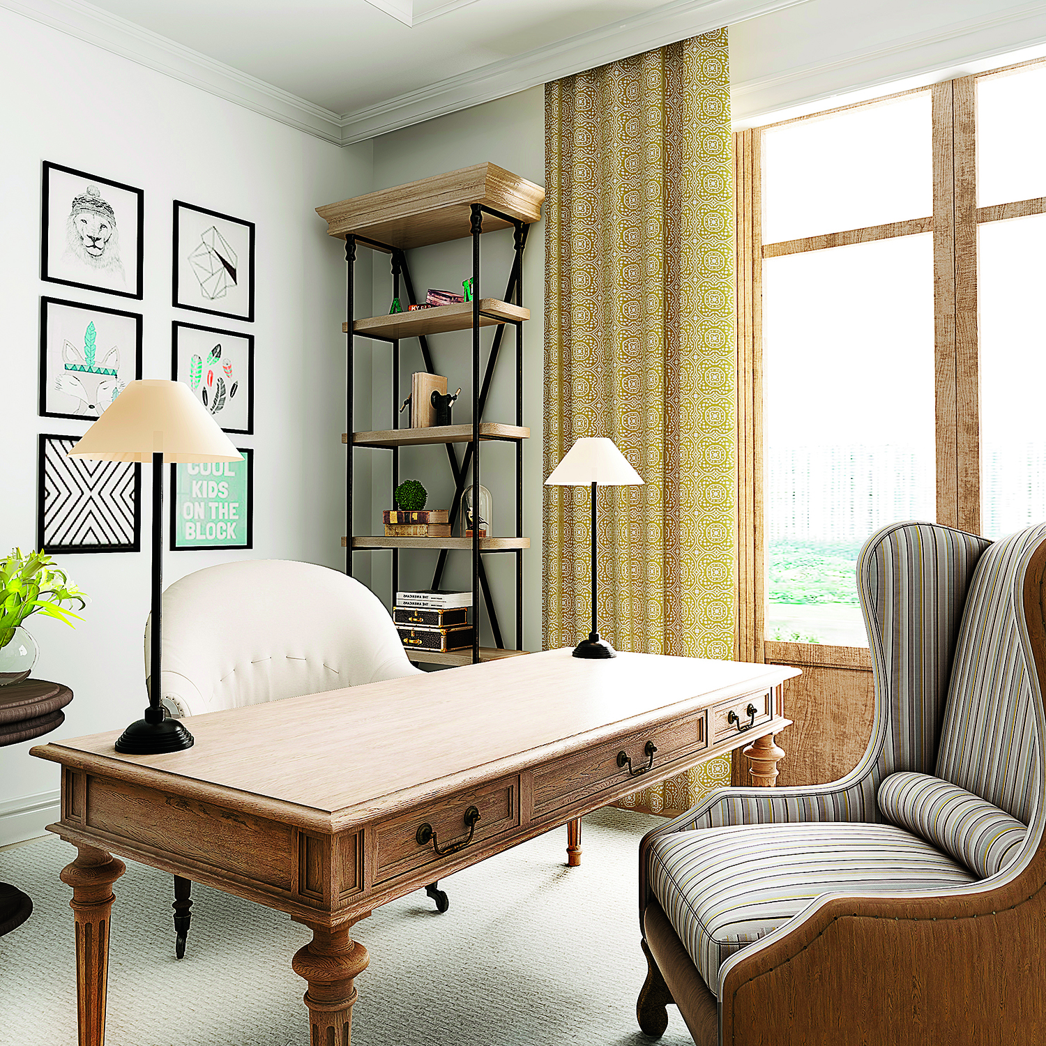 Geo Print Drape Room Darkening Curtain Lourve