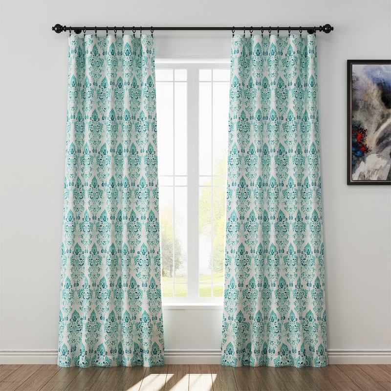 Nature Print Polyester Linen Curtain Drapery ELIJAH