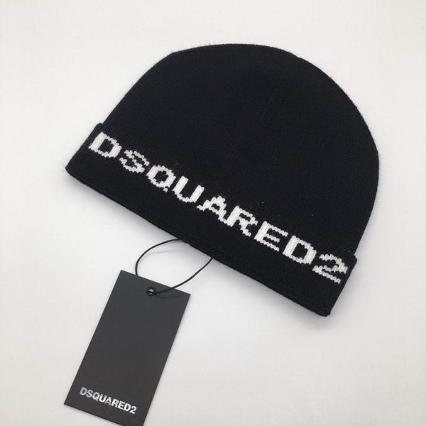官网同步20秋季最新款-dsquared新款毛线针织帽子，专柜同步，冬季必备款