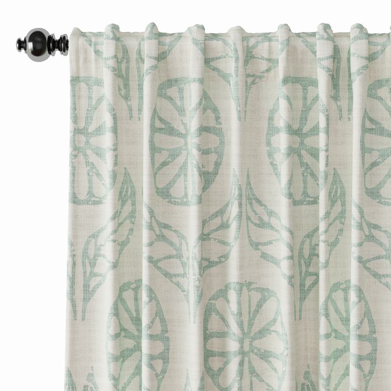 Nature Print Polyester Linen Curtain Drapery CASHMERE