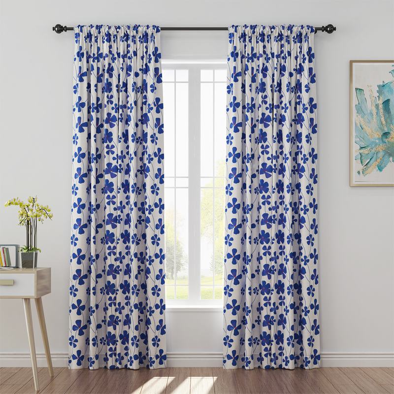 Abstract Print Polyester Linen Curtain Drapery CHARLIE
