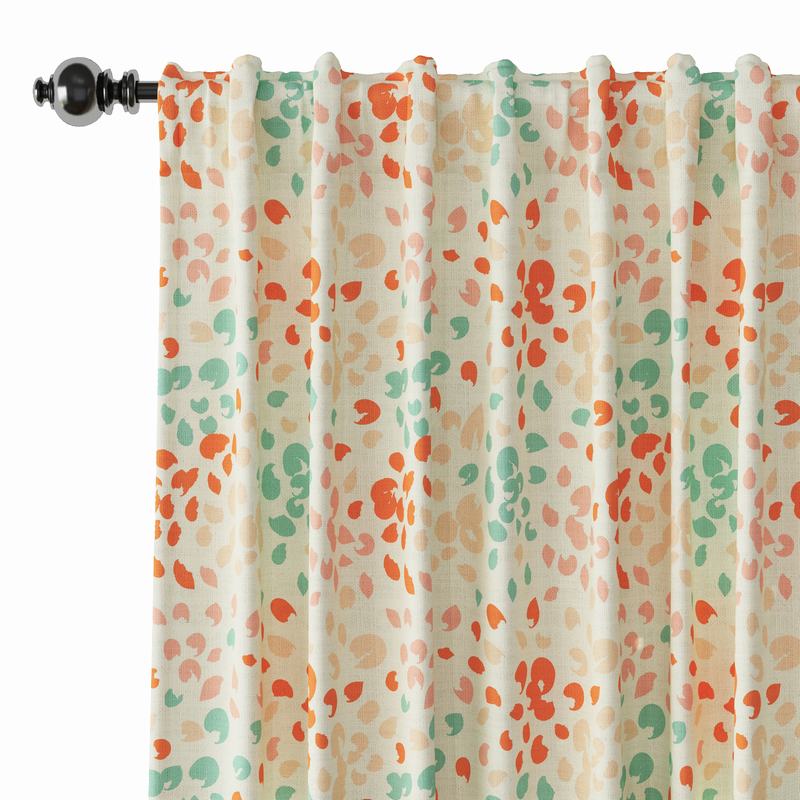 Abstract Print Polyester Linen Curtain Drapery LOUIS