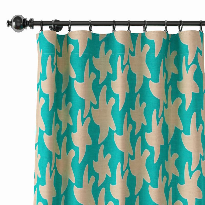 Abstract Print Polyester Linen Curtain Drapery JUEYE