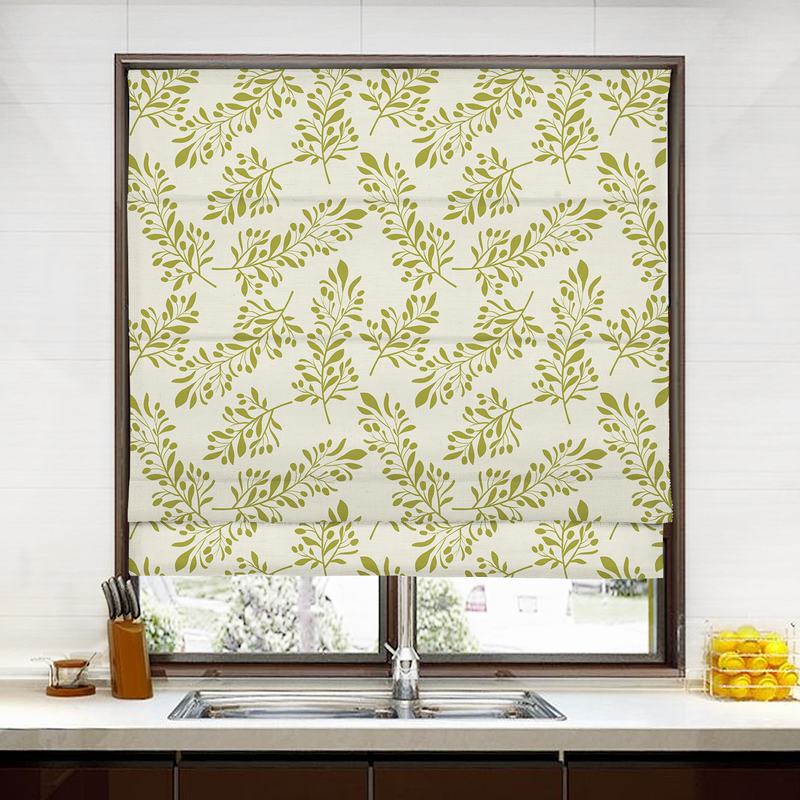 JASPER Nature Print Polyester Linen Roman Shade