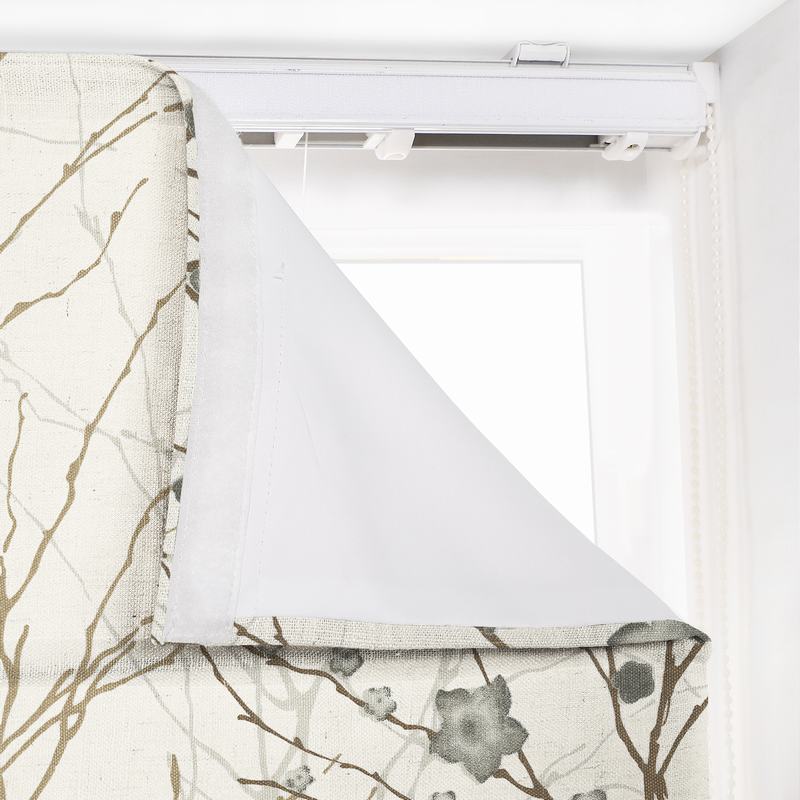 ASTRID Plum Blossom Print Polyester Linen Room Darkening Roman Shade