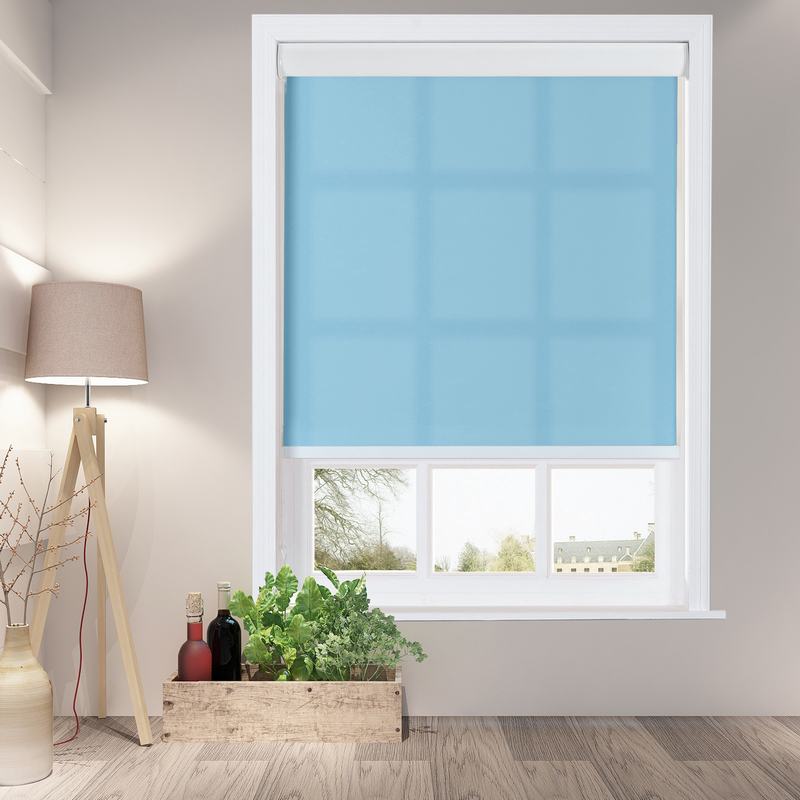 HYMAN Window Roller Shade with Valance Cover Loop Control Light Filtering Roller Shades For Bath Living Kitchen Dining Room and Office