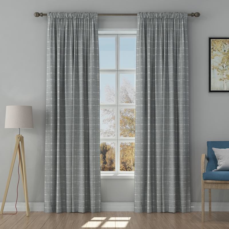 Solid Jacquard Diamond Curtain Drapery IMOGEN