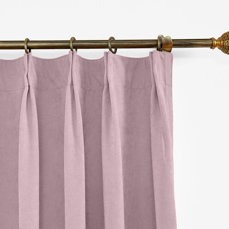 CUSTOM Kante Light Lavender Polyester Cotton Drapery With Lining Curtains