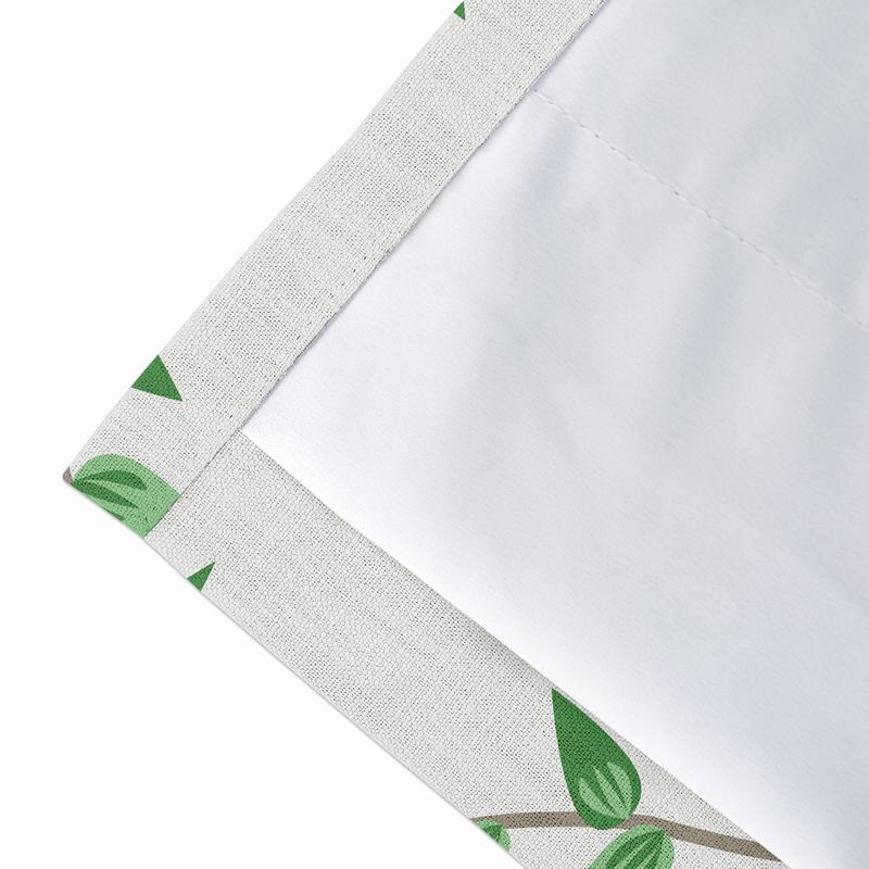 Nature Print Polyester Linen Curtain Drapery GARDEN