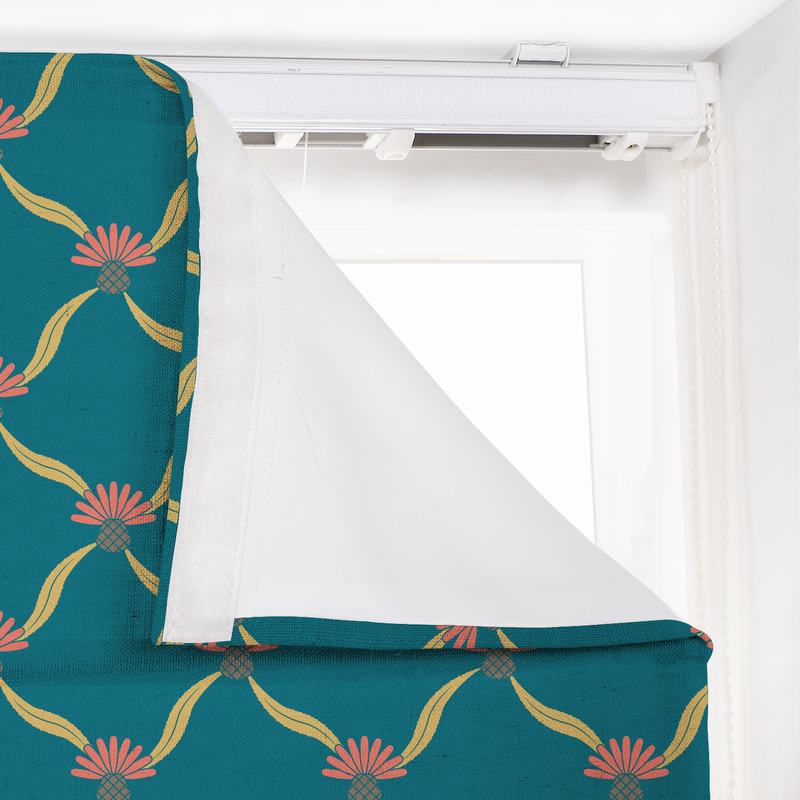 EMILIA Abstract Print Polyester Linen Room Darkening Roman Shade