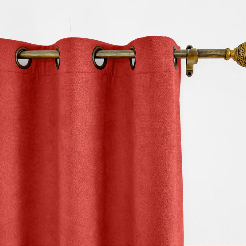 CUSTOM Kante Carnelian Polyester Cotton Drapery With Lining Curtains