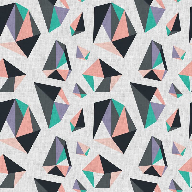 Abstract Print Polyester Linen Curtain Drapery JANE