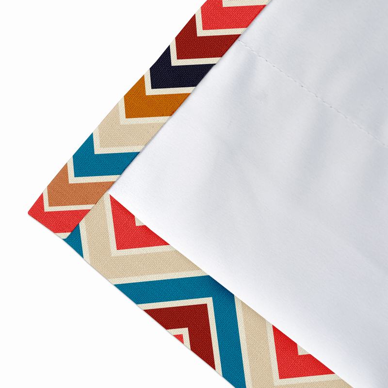 Abstract Print Polyester Linen Curtain Drapery with Privacy Blackout Thermal Lining BARBARA