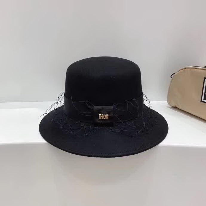 20冬季最新专柜款-迪奥Dior专柜新款样式装饰羊毛毡帽礼帽，极致优雅气质款礼帽，秀场同款！美到沦陷