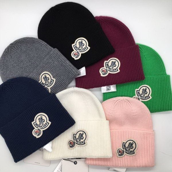 官网同步20秋季最新款-Moncler新款毛线针织帽子，专柜同步，冬季必备款