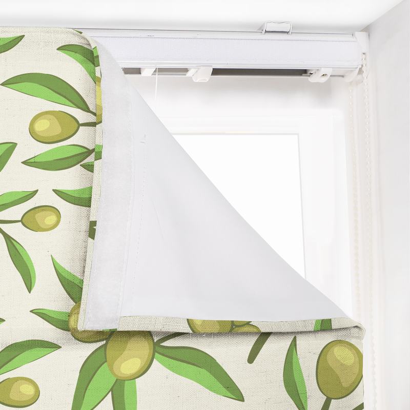 ASHER Nature Print Polyester Linen Room Darkening Roman Shade