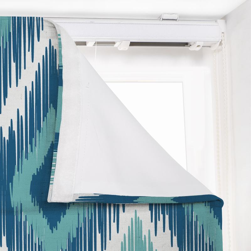 KATE Geometic Print Polyester Linen Room Darkening Roman Shade