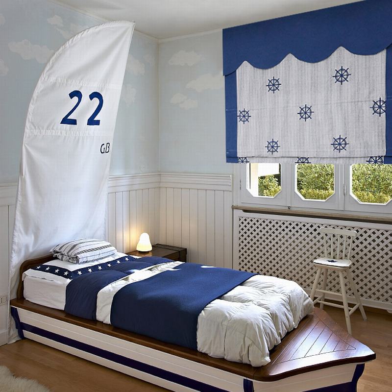 Embroidery Polyester Cotton Roman Shade In Blue