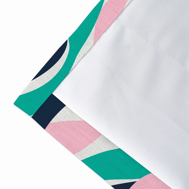 Abstract Print Polyester Linen Curtain Drapery IVY