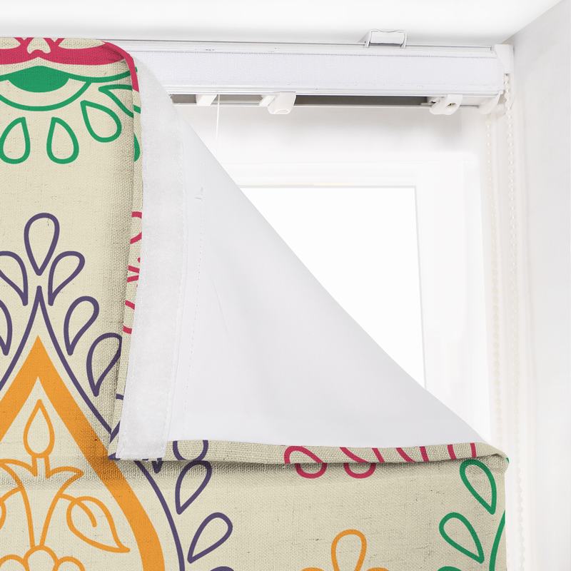 WYATT Abstract Print Polyester Linen Room Darkening Roman Shade