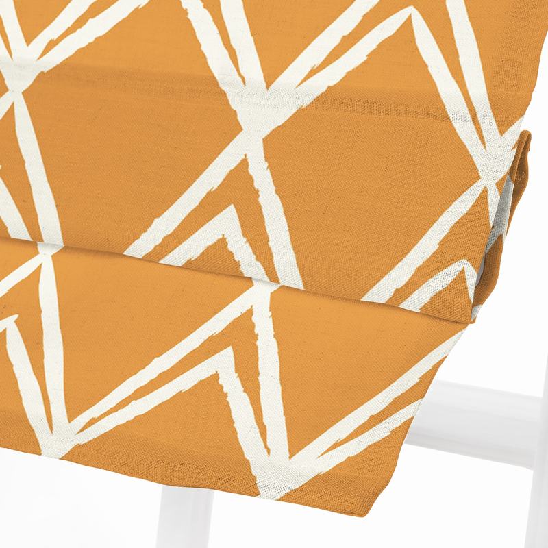 LEO Geometric Print Polyester Linen Room Darkening Roman Shade