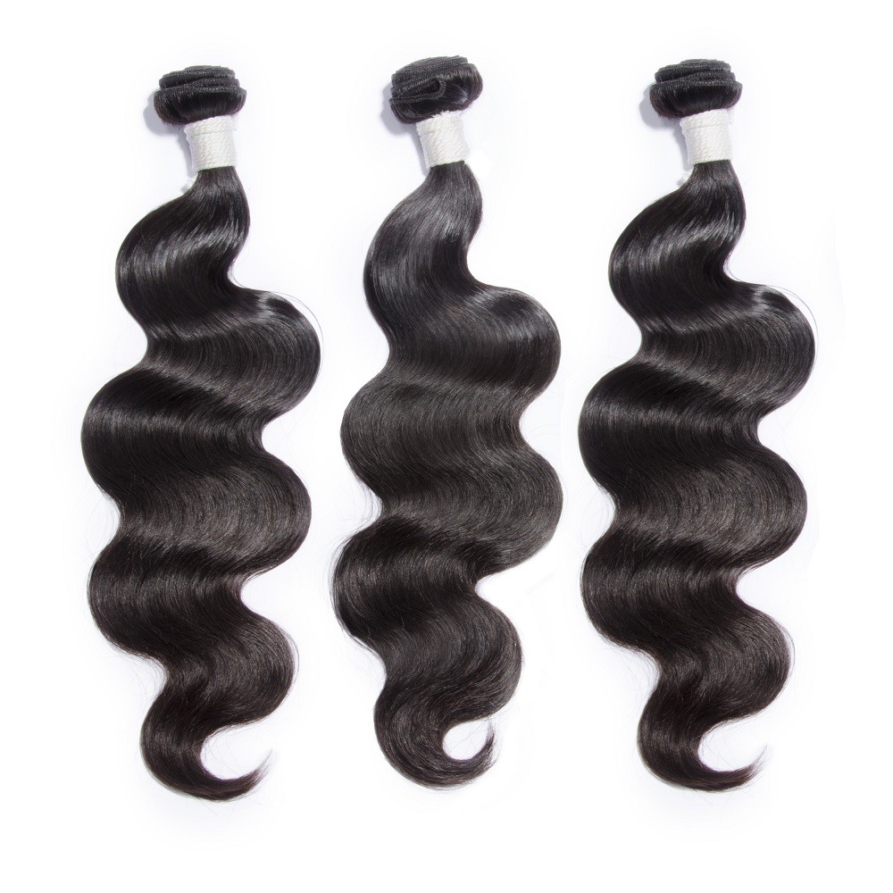 【Platinum 7A】10 -30 3 Bundles Body Wavy Virgin Brazilian Hair Natural Black 300g