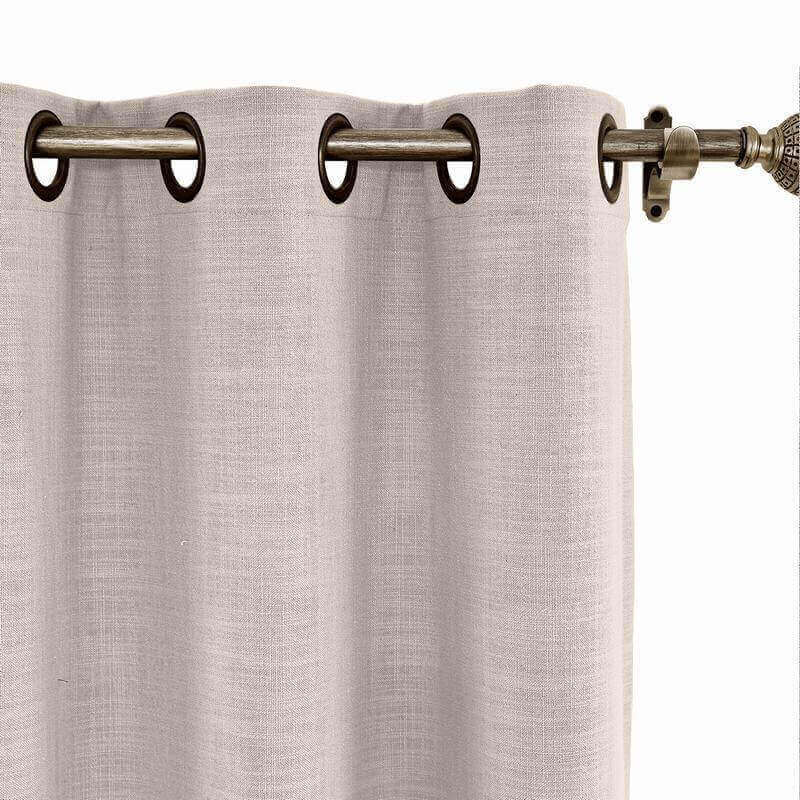 CUSTOM Liz Pink Lemonade Polyester Linen Curtain Drapery with Lined