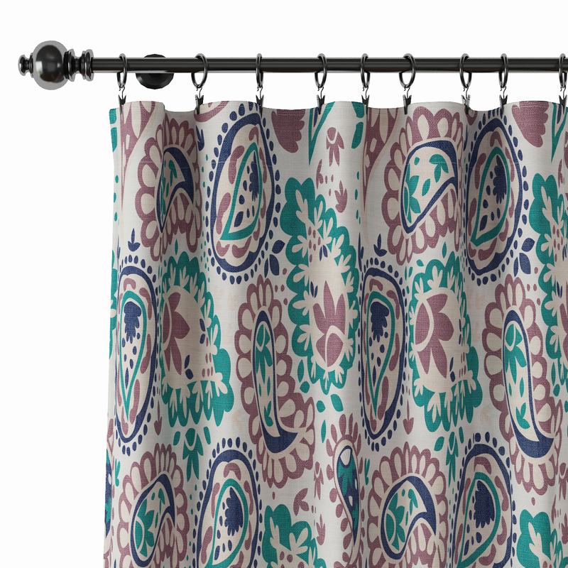 Paisleys Print Polyester Linen Curtain Drapery GEOMETRIC