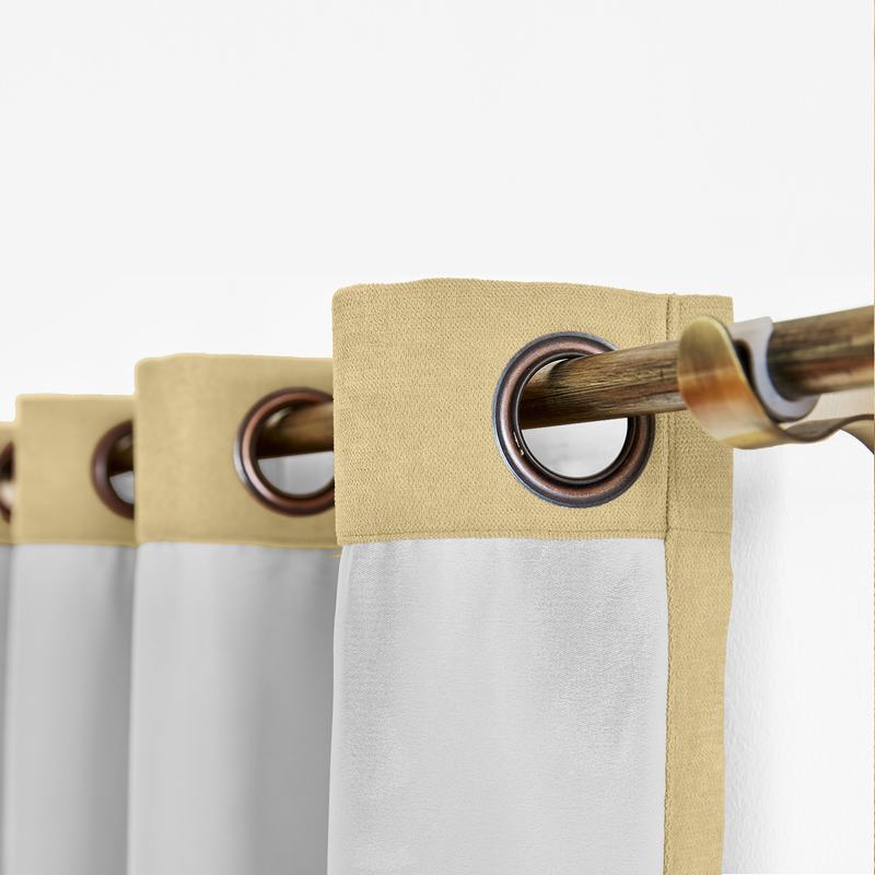 CUSTOM Kante Light Brown Polyester Cotton Drapery With Lining Curtains