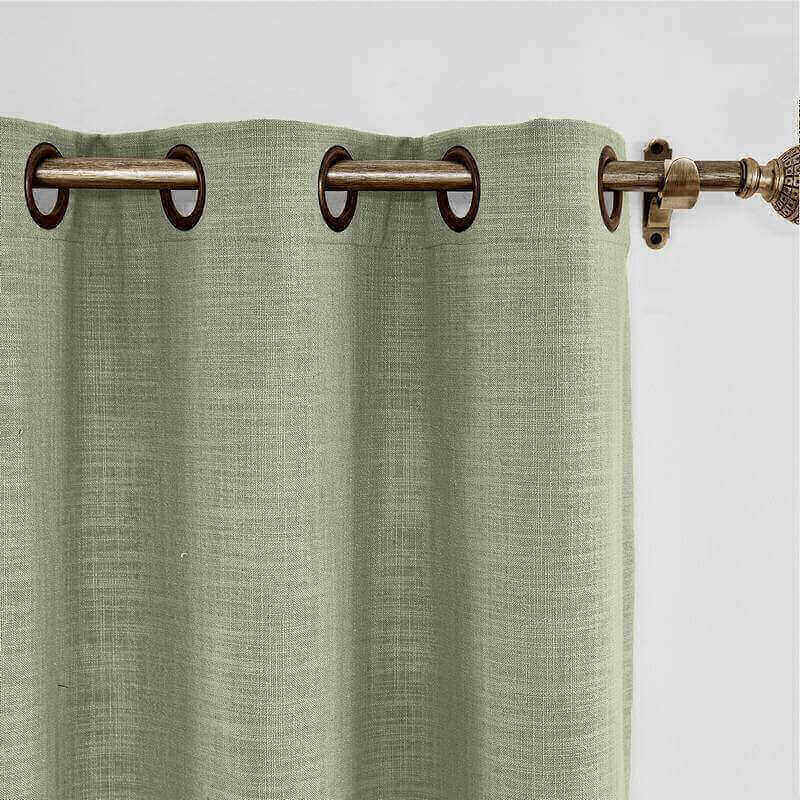 CUSTOM Liz Grey Polyester Linen Window Curtain Drapery with Lined