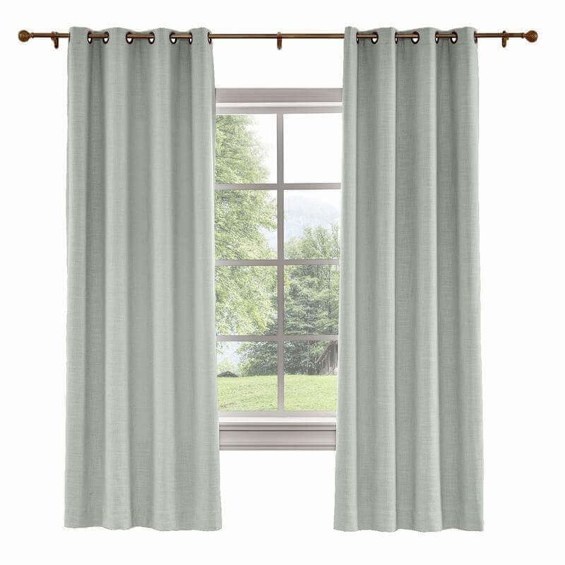 CUSTOM Liz Sand White Polyester Linen Curtain Drapery with Lined
