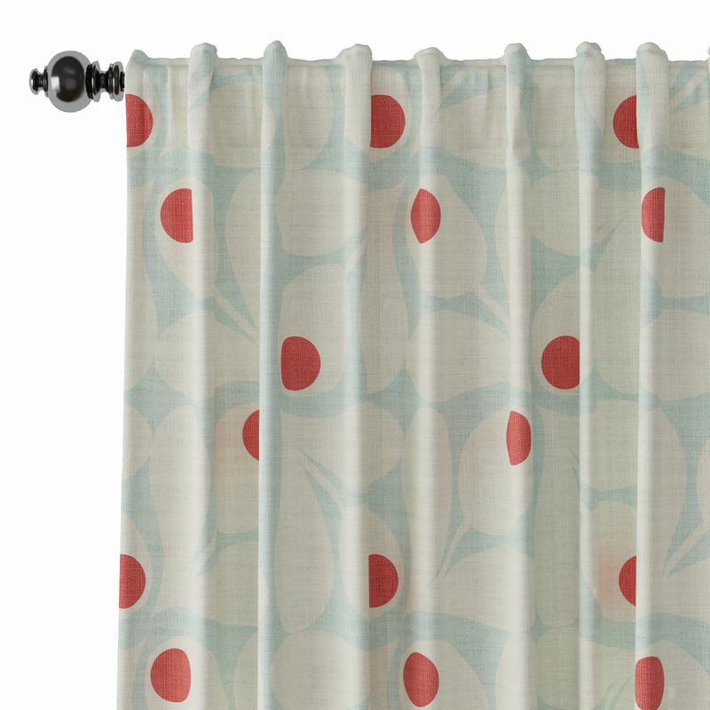Abstract Print Polyester Linen Curtain Drapery PARROT