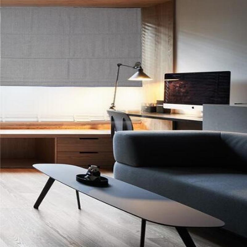 Herringbone Cotton Linen Roman Shade In Blue Purple