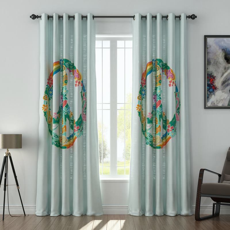 Geometric Print Polyester Linen Curtain Drapery with Privacy Blackout Thermal Lining AILSA