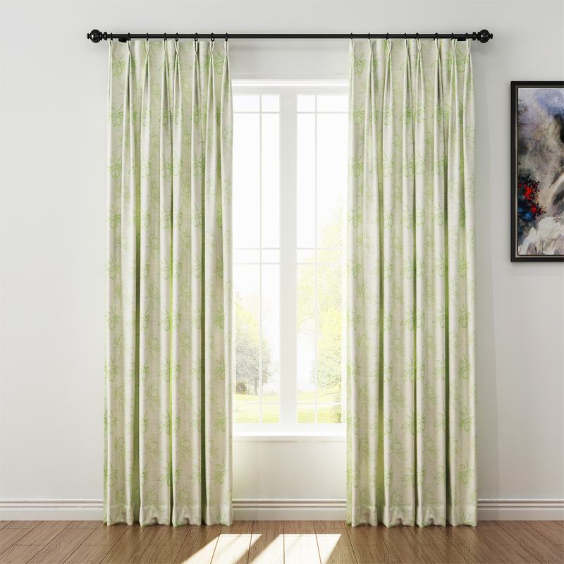 Nature Print Polyester Linen Curtain Drapery ATTICUS