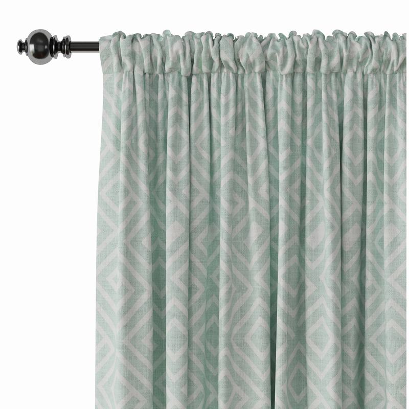 Geometric Print Polyester Linen Curtain Drapery ATELIER