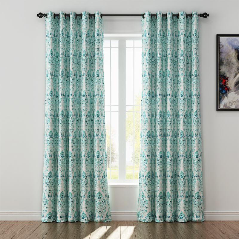 Nature Print Polyester Linen Curtain Drapery ELIJAH