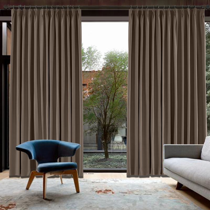 CUSTOM Capri Brown Blackout Curtains with Liner
