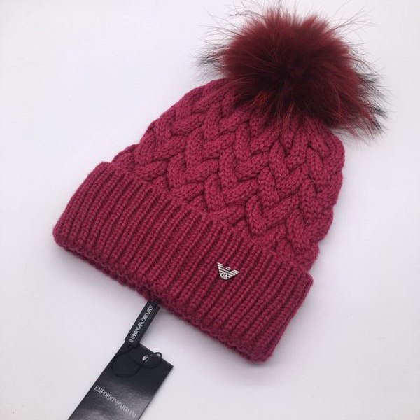 官网同步20秋季最新款-armani新款毛线针织帽子，独​家定‎制​超大毛球​，特别​火爆，采用精选​毛​线，手感超柔软，弹性极佳