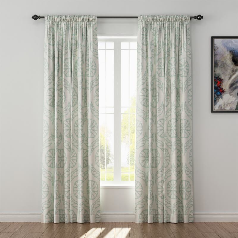 Nature Print Polyester Linen Curtain Drapery CASHMERE