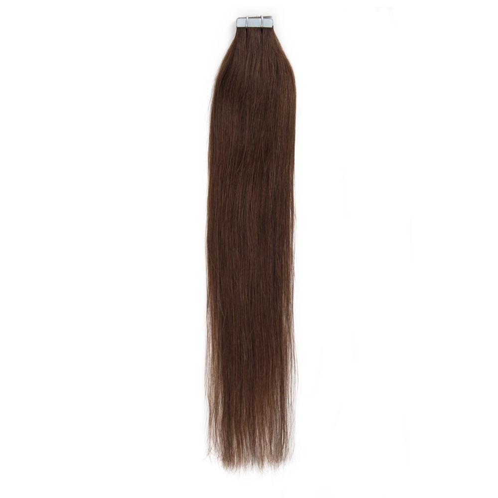 20pcs 50g Straight Tape In Hair Extensions #4 Chocolate Brown