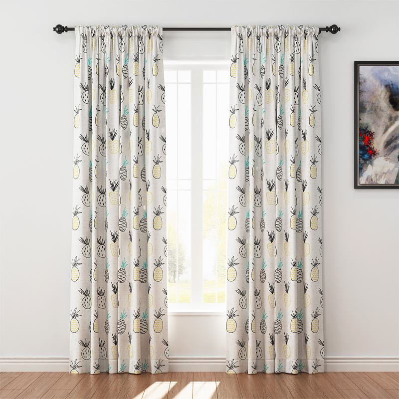 Spring Print Polyester Linen Curtain Drapery OILPAINTING