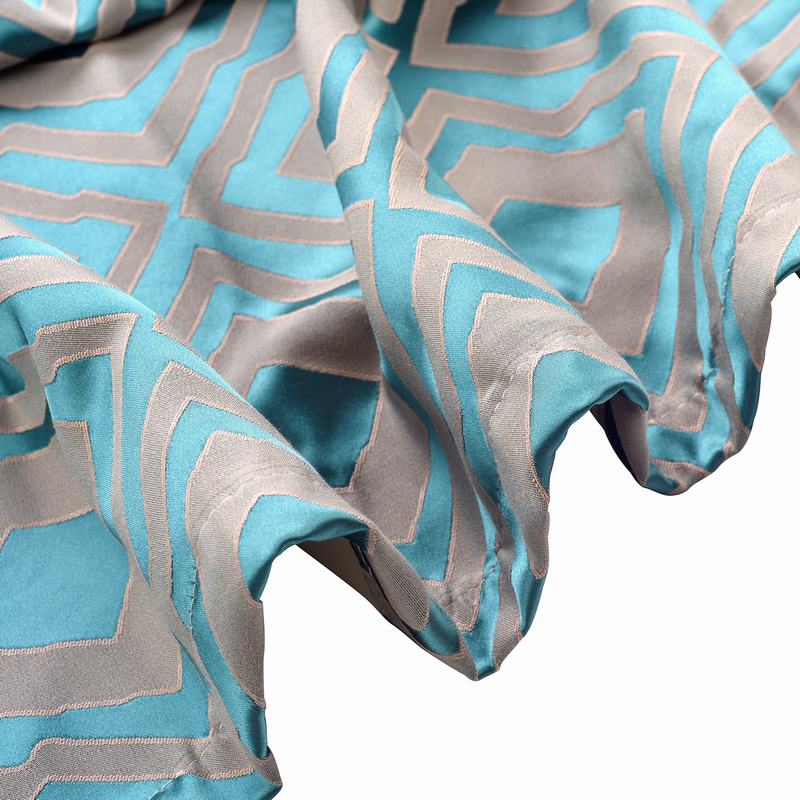 High Density Rhomboid Jacquard Drapery Dust Proof Two-Toned Damask Diamond Curtain NINA