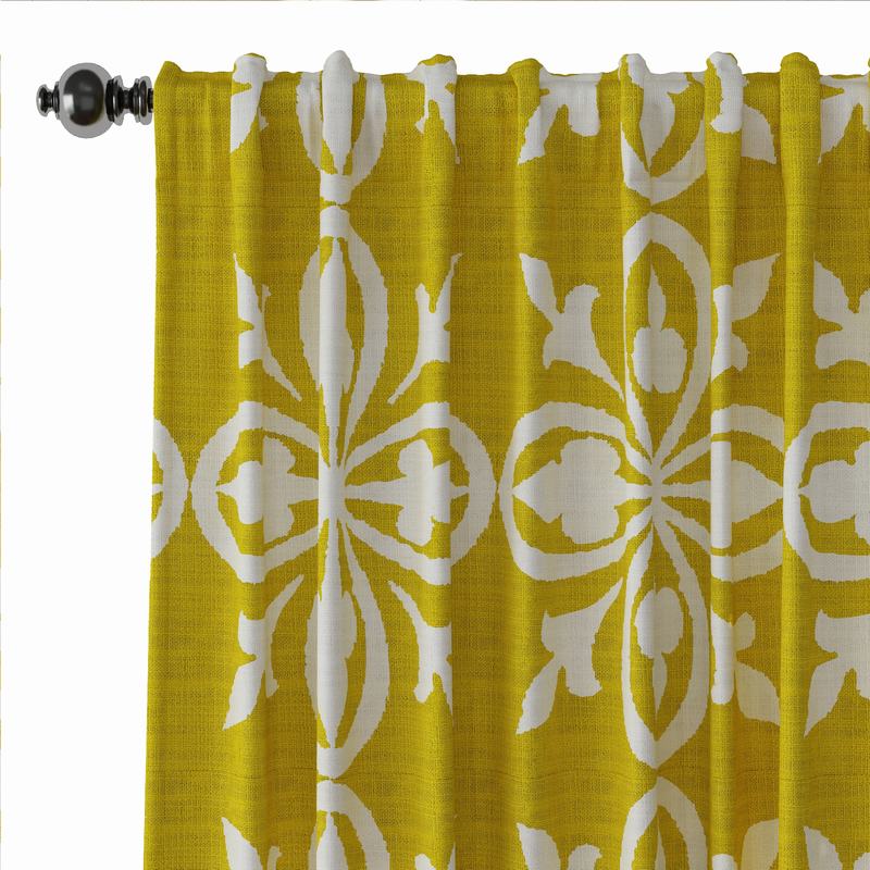 Abstract Print Polyester Linen Curtain Drapery YULAN