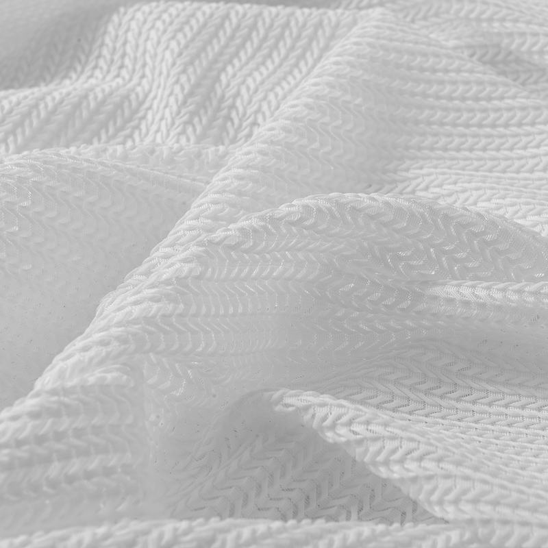 Hollow Mesh Herringbone Polyester Soft Sheer Curtain Drapery GENNY