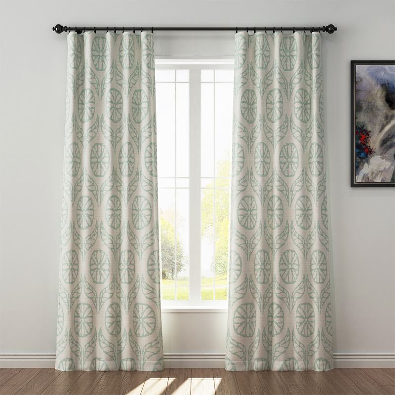 Nature Print Polyester Linen Curtain Drapery CASHMERE