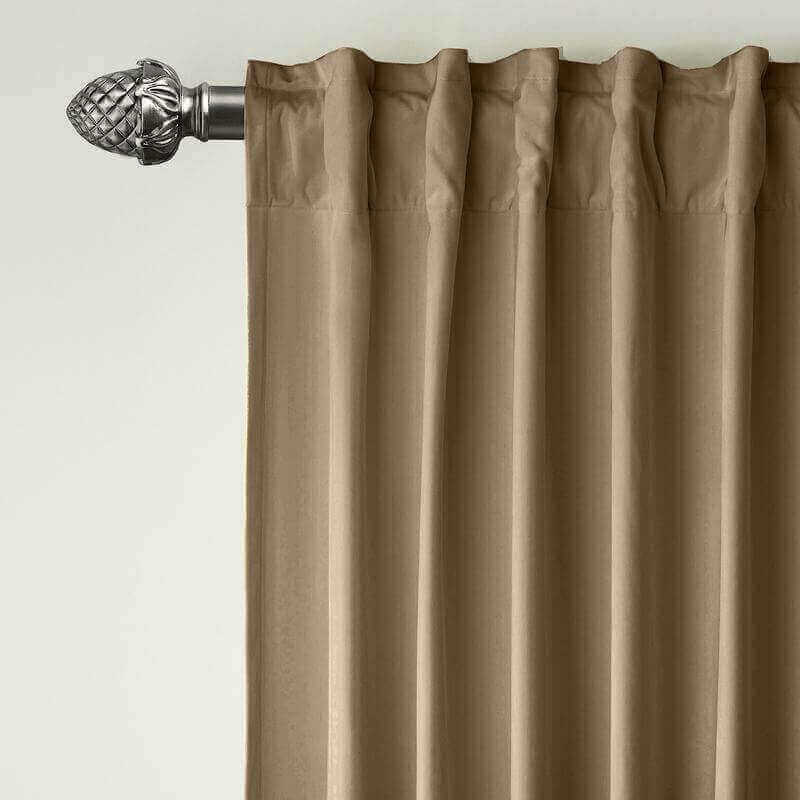 CUSTOM Birkin Taupe Camel Velvet Curtain Drapery With Lining For Traverse Rod Pole or Track